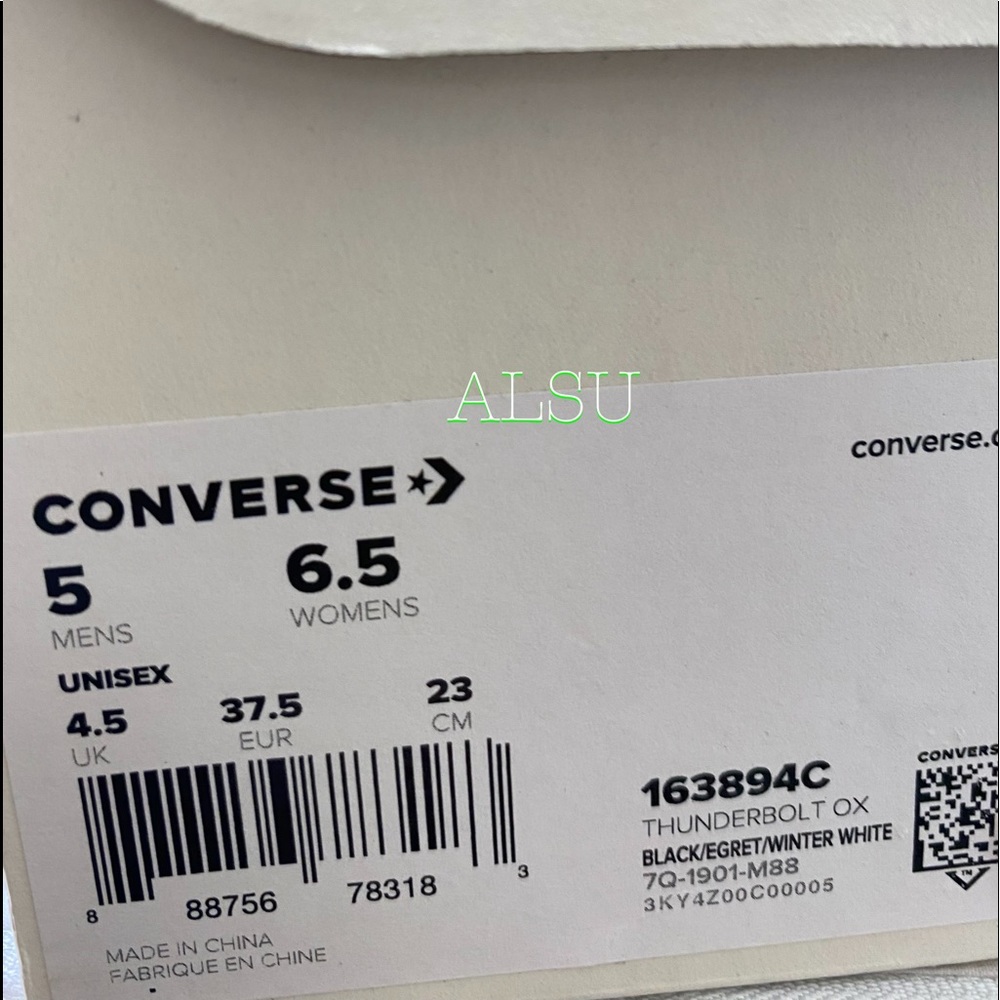 Converse Thunderbolt Men’s Size Low Top Canvas Black Casual Sneakers 163894C - Picture 11 of 11